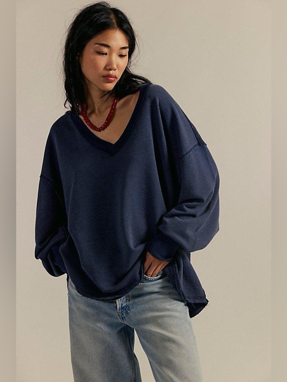 Free People We The Free Venice V-Neck Sweatshirt